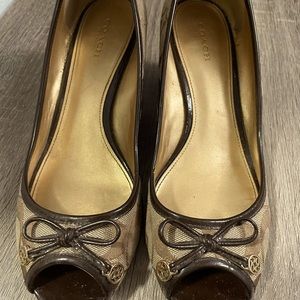 Coach Open Toe Wedges